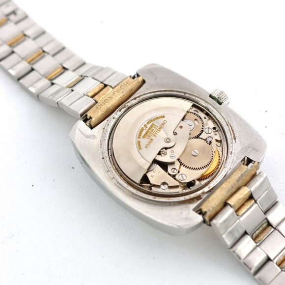 Vintage 35mm Caravelle Faded Blue Tropical Men's Automatic Wristwatch Steel - Picture 2 of 10